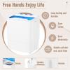 imageGreenvelly Portable Washing Machine 16 Lbs Compact Mini Washer and Dryer Combo Semiautomatic Twin Tub Laundry Washine with Drain Pump for Dorms Apartments RVs GreyBlue White