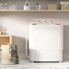 imageGreenvelly Portable Washing Machine 16 Lbs Compact Mini Washer and Dryer Combo Semiautomatic Twin Tub Laundry Washine with Drain Pump for Dorms Apartments RVs GreyGrey White