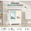 imageGreenvelly Portable Washing Machine 16 Lbs Compact Mini Washer and Dryer Combo Semiautomatic Twin Tub Laundry Washine with Drain Pump for Dorms Apartments RVs GreyGrey White