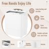 imageGreenvelly Portable Washing Machine 16 Lbs Compact Mini Washer and Dryer Combo Semiautomatic Twin Tub Laundry Washine with Drain Pump for Dorms Apartments RVs GreyGrey White