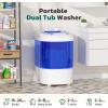 imageGreenvelly Portable Washing Machine 16 Lbs Compact Mini Washer and Dryer Combo Semiautomatic Twin Tub Laundry Washine with Drain Pump for Dorms Apartments RVs GreyBlue