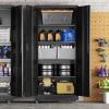 imageGreenvelly 73 Rolling Storage CabinetBlack Metal Garage Cabinet with Locking Doors and 4 Adjustable Shelves for HomeKitchenOfficeWarehouse32 W x 16 DWheelsBlack