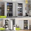 imageGreenvelly 73 Rolling Storage CabinetBlack Metal Garage Cabinet with Locking Doors and 4 Adjustable Shelves for HomeKitchenOfficeWarehouse32 W x 16 DWheelsGrey White