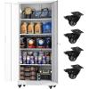 imageGreenvelly 73 Rolling Storage CabinetBlack Metal Garage Cabinet with Locking Doors and 4 Adjustable Shelves for HomeKitchenOfficeWarehouse32 W x 16 DWheelsWhite