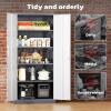 imageGreenvelly 73 Rolling Storage CabinetBlack Metal Garage Cabinet with Locking Doors and 4 Adjustable Shelves for HomeKitchenOfficeWarehouse32 W x 16 DWheelsGrey White
