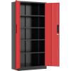 imageGreenvelly 73 Rolling Storage CabinetBlack Metal Garage Cabinet with Locking Doors and 4 Adjustable Shelves for HomeKitchenOfficeWarehouse32 W x 16 DWheelsBlack Red