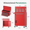 imageGreenvelly Tool Chest 5Drawer Rolling Tool Chest with Hooks and Lockable Wheels Detachable Top Tool Box Toolbox with Wheels Rolling Tool Box for Mechanics Garage Workshop and Tool Room PurpleRed