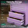 imageGreenvelly Tool Chest 5Drawer Rolling Tool Chest with Hooks and Lockable Wheels Detachable Top Tool Box Toolbox with Wheels Rolling Tool Box for Mechanics Garage Workshop and Tool Room PurplePurple