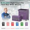 imageGreenvelly Tool Chest 5Drawer Rolling Tool Chest with Hooks and Lockable Wheels Detachable Top Tool Box Toolbox with Wheels Rolling Tool Box for Mechanics Garage Workshop and Tool Room PurplePurple