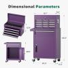 imageGreenvelly Tool Chest 5Drawer Rolling Tool Chest with Hooks and Lockable Wheels Detachable Top Tool Box Toolbox with Wheels Rolling Tool Box for Mechanics Garage Workshop and Tool Room PurplePurple