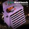 imageGreenvelly Tool Chest 5Drawer Rolling Tool Chest with Hooks and Lockable Wheels Detachable Top Tool Box Toolbox with Wheels Rolling Tool Box for Mechanics Garage Workshop and Tool Room PurplePurple