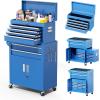 imageGreenvelly Tool Chest 5Drawer Rolling Tool Chest with Hooks and Lockable Wheels Detachable Top Tool Box Toolbox with Wheels Rolling Tool Box for Mechanics Garage Workshop and Tool Room PurpleBlue