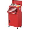 imageGreenvelly Tool Chest 5Drawer Rolling Tool Chest with Hooks and Lockable Wheels Detachable Top Tool Box Toolbox with Wheels Rolling Tool Box for Mechanics Garage Workshop and Tool Room PurpleRed