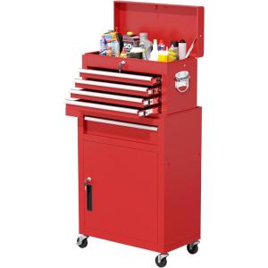 imageGreenvelly Tool Chest 5Drawer Rolling Tool Chest with Hooks and Lockable Wheels Detachable Top Tool Box Toolbox with Wheels Rolling Tool Box for Mechanics Garage Workshop and Tool Room PurpleRed